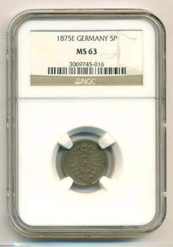 Germany Empire 1875 E 5 Pfennig MS63 NGC
