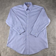 Brooks Brothers Shirt Mens 16.5-33 Blue Madison 1818 Non Iron Button Down Cotton