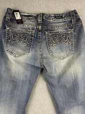 Miss Me Jeans Womens 29 Medium Wash Mid Rise Ankle Skinny Embroidered Denim NWT