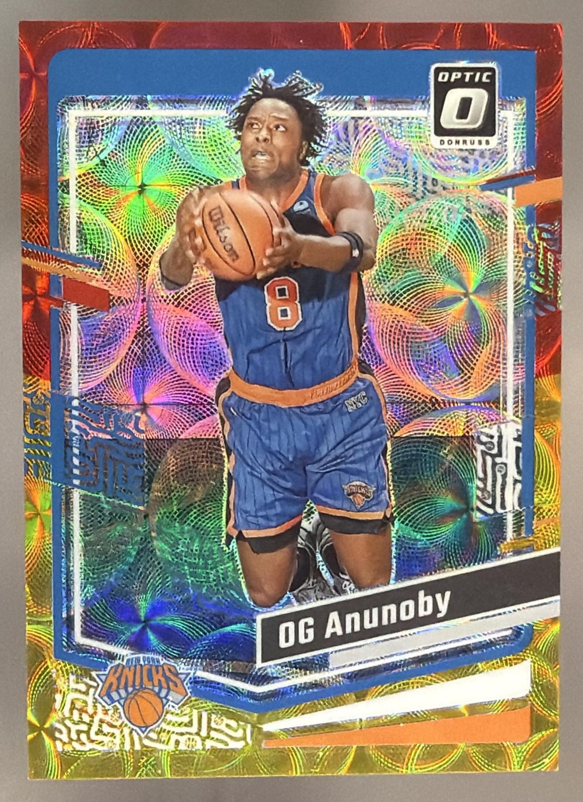 2023 Panini Donruss Optic OG Anunoby #191 Red and Gold International Prizm /99