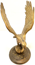 Vintage Brass Eagle Figurine Clutching Orb with Outstretched Wings — listing 2
