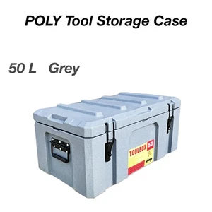 50L Boîte à outils poly Stockage Cas gris Boîte à cargaison imperméable à usage lourd