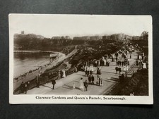 Clarence Gardens & Queens Parade Scarborough Yorkshire Real Photo Postcard G37
