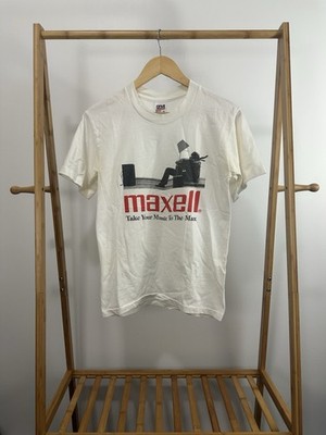 VTG 90s Maxell Tape Audio Sound Take Your Music To The Max Promo T-Shirt Size M