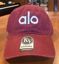 Alo Yoga Maroon Hat Performance Off Duty Cap One Size Adjustable New White Alo