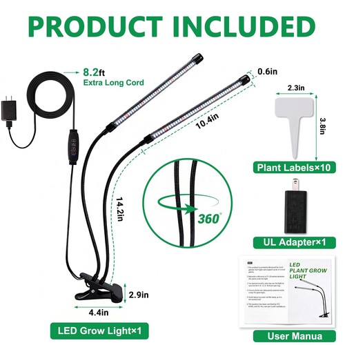 Full Spectrum 84 Grow Light for Indoor Plants, 6500K Plant Light with 4/8/12/... - Foto 2 di 7