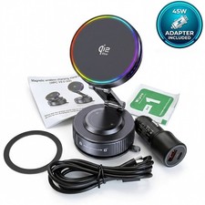 25W Qi2 Magnetic Wireless Car Charger Mount Holder w/ 45W Adapter for iPhone 16