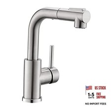 Bar Sink Faucet Single Hole Single Handle Hot and Cold Prep Brushed Nickel