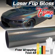 ESSMO PET Laser Flip Gloss Gray Auto Car Vehicle Vinyl Wrap Decal Sticker Sheet