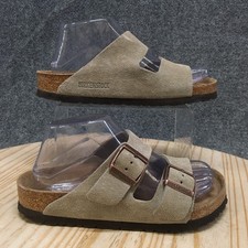 Birkenstock Sandals Womens 37 Regular Taupe Arizona Slides Suede Leather Buckle