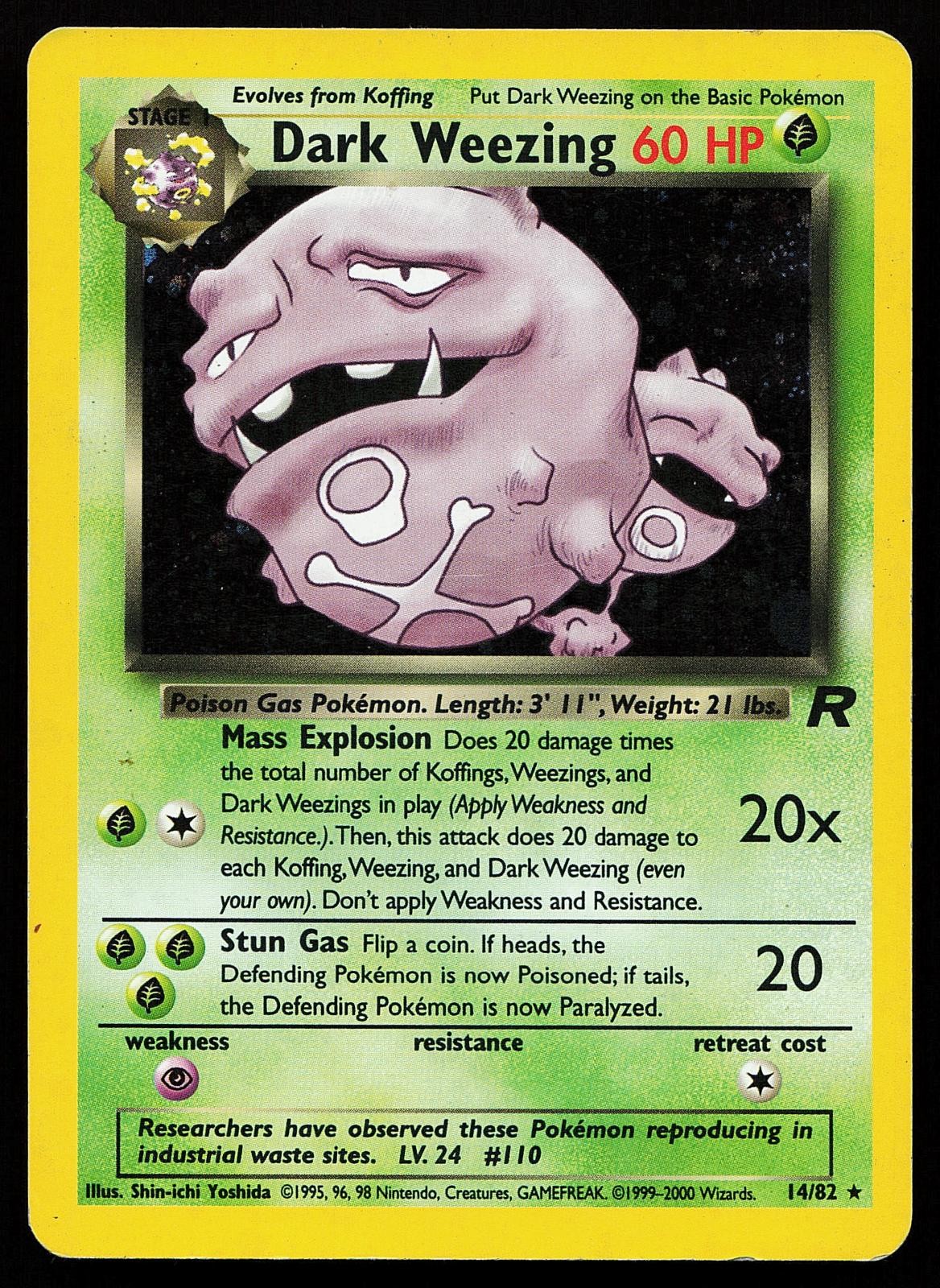 Dark Weezing 14/82 Unlimited Holo Rare Team Rocket Pokemon Card