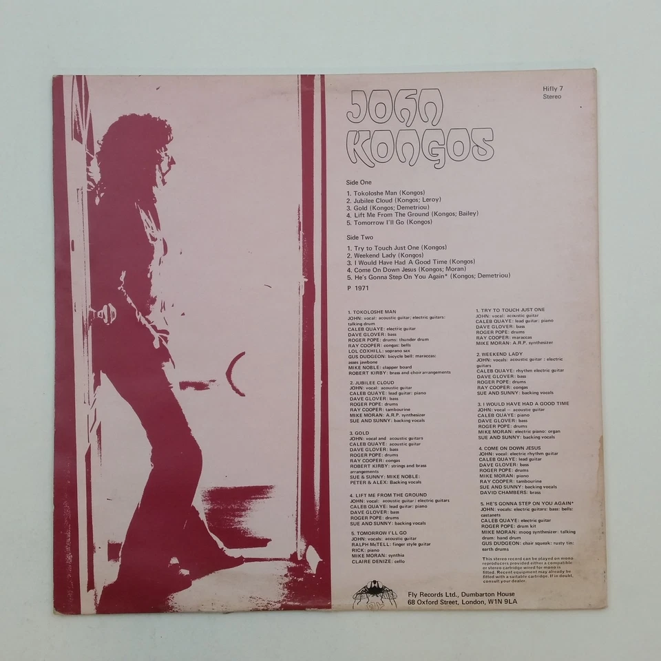 JOHN KONGOS Kongos HIFLY7 LP Vinyl VG+near++ Cover VG GF Insert 1971 UK Foto 2 de 4