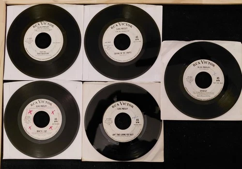 Elvis Presley WLP RCA Victor 45 RPM 7" Record Lot - White Label Promos 64 65 66