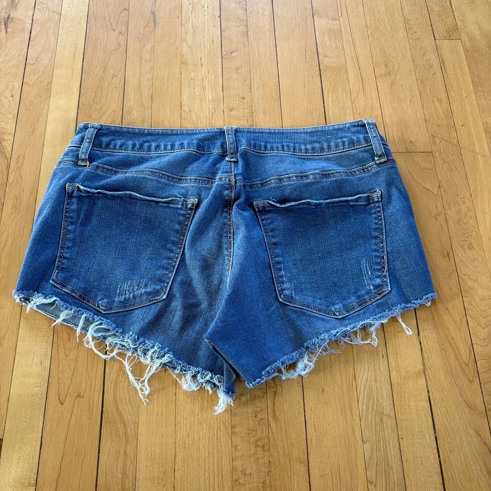 Pantalones Cortos Denim Jean Corte Talla 30 Azul Oscuro Empírico Desteñido Verano 3" Foto 4 de 4