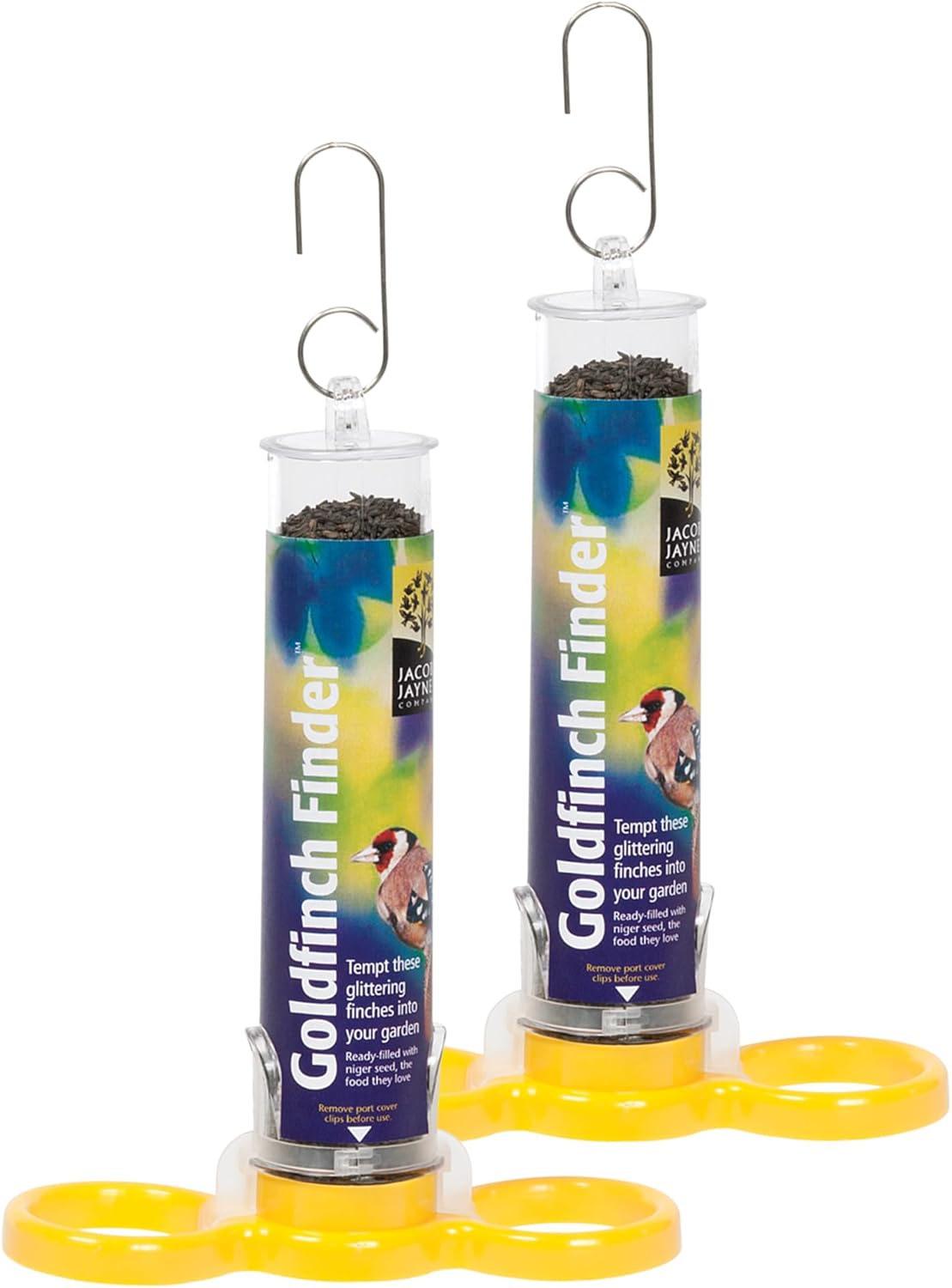 Two Pack  ® Pre-Filled Niger Bird Feeders for Garden Birds Goldfinch Finder