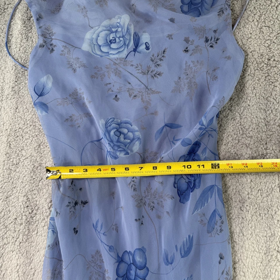Betsy & Adam Dress Womens 10 Maxi Sleeveless Sheer Cowl Neck Floral Vintage - Image 3 of 4