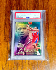 Allen Iverson 1996 Flair #3🏀🏀PSA 8 NM-MT🏀🏀Row 2🏀🏀Rookie Card RC🏀NBA HOF