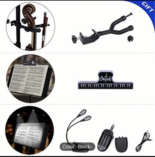 Klvied Sheet Music Stand with Violin Hanger, Portable Folding violin Stand, Fold - 第 6/8 張圖片