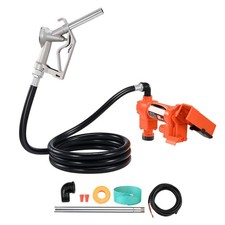 12V DC 16 GPM Fuel Transfer Pump with Hose Nozzle for Gasoline Diesel
