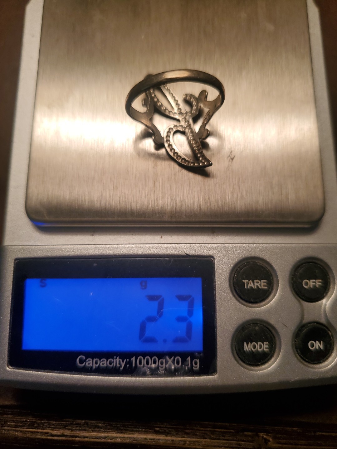 Vintage Silver Cursive Script Ring Size 7.5  "J" … - image 10