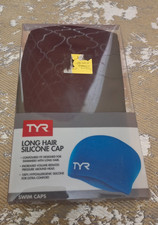 TYR Swim Cap Long Hair Silicone Swimming Cap LCSL Black