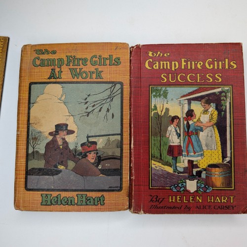 x2 LOT Vtg Helen Hart The Camp Fire Girls At Work Success Books Youth Fiction