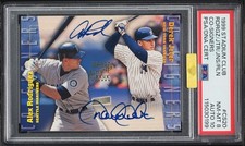 1999 Stadium Club Co-Signers Alex Rodriguez Derek Jeter QUAD AUTO PSA 8 10 MBA