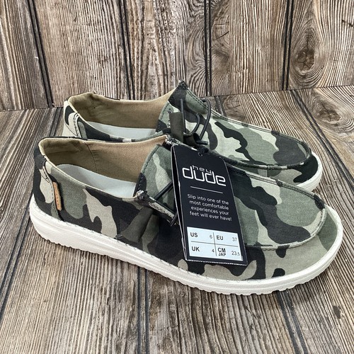Hey Dude Womens Wendy Casual Comfy Loafer Slip On Camo Size 6