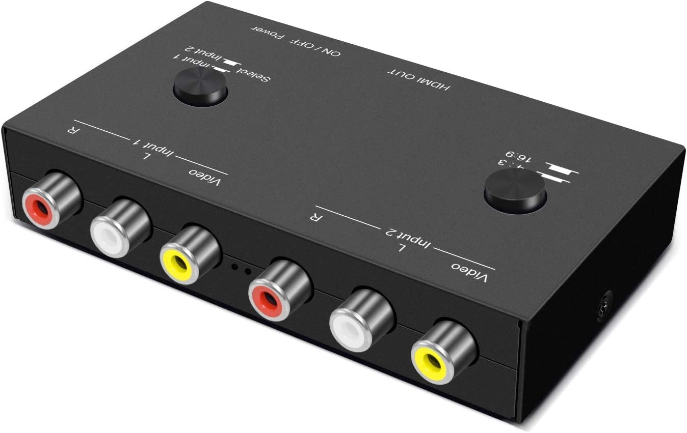 2-Way AV to HDMI Converter 1080P/720P RCA Composite CVBS Video Audio Adapter