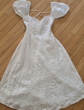 Mi Ami Eyelet Open Back Midi Dress Small Boho Super Cute Excellent 