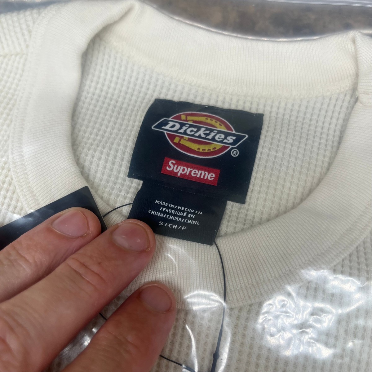 Supreme x Dickies Thermal Long Sleeve Natural Men's Size Small