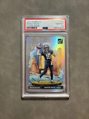 PSA 10: 2024 Donruss Drake Maye DOWNTOWN RC #13 PSA 10 GEM MINT Patriots 🔥