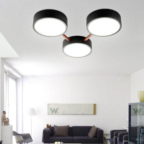 Lampadario Moderno A 3 Luci - In Legno E Ferro, Regolabile, Per Soggiorno E Camera Da Letto (82 Cm)