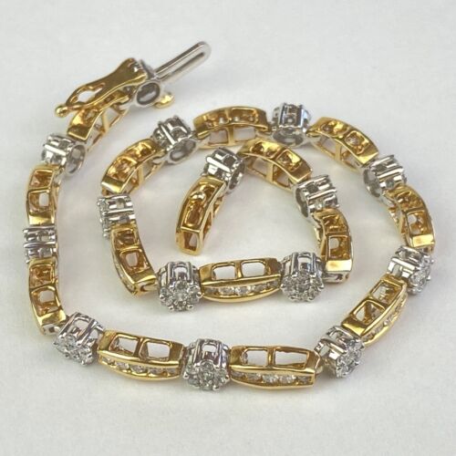14k Gold & Diamond Tennis Bracelet - 8.24 grams / 1.35 TCW / 7" Long / 4mm wide - Picture 7 of 14