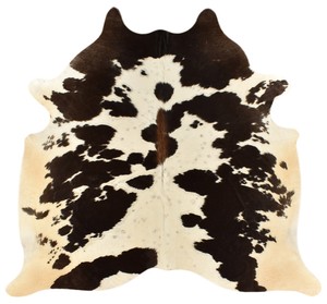 KUHFELL TRICOLOR STIERFELL 190 x 165 cm RINDERFELL TEPPICH ...