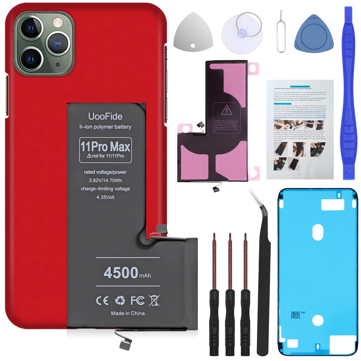 High Capacity Battery for 11 Pro Max, Upgraded Replacement for 11 Pro Max Bat...