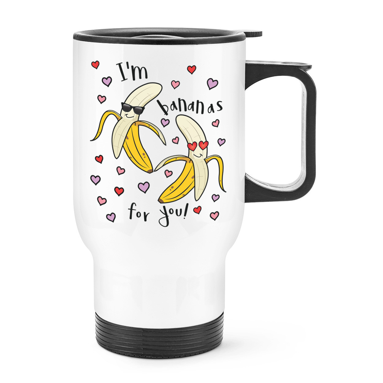 I'm Bananas For You Travel Mug Cup With Handle - Girlfriend Valentine's Day