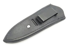 Cuchillo de hoja fija con clip trasero daga cuero negro hecho a mano funda cuchillo