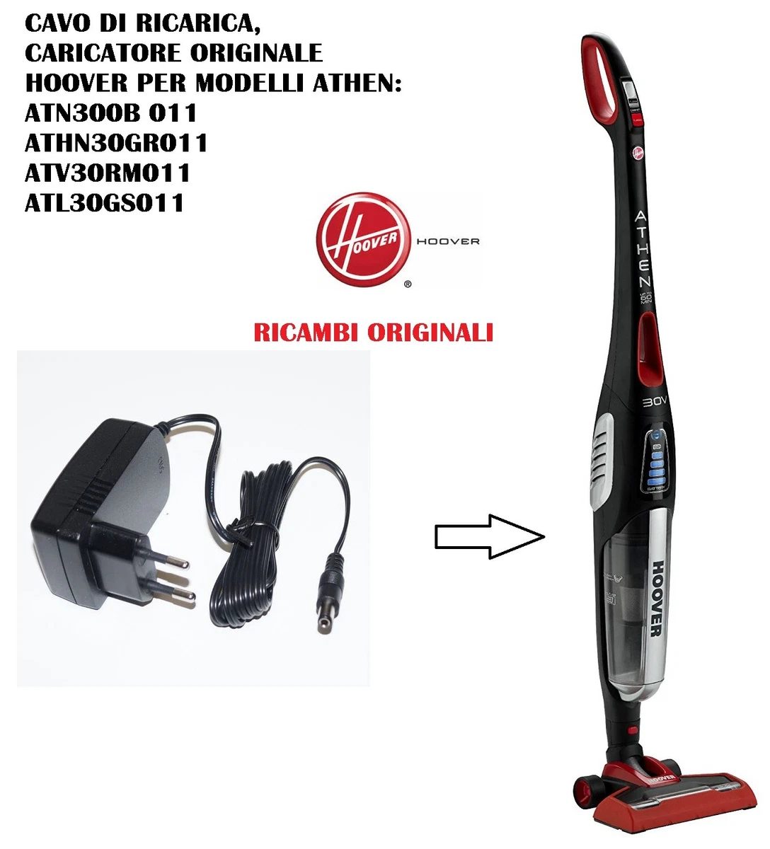 CARICA BATTERIA, CAVO DI RICARICA ASPIRAPOLVERE RHAPSODY HOOVER CARICA BATTERIA, CAVO DI RICARICA ASPIRAPOLVERE RHAPSODY HOOVER