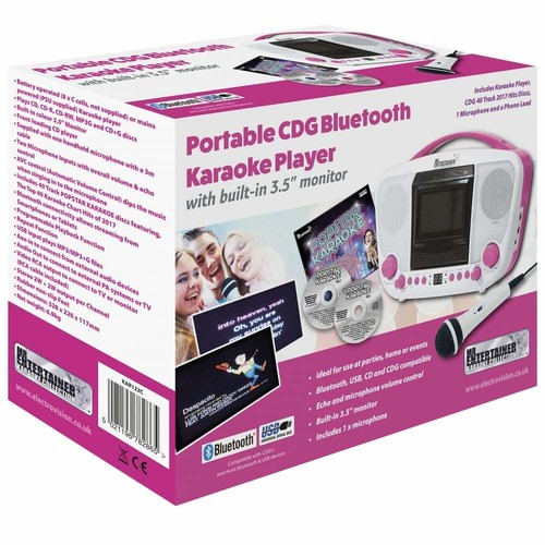 Karaoke Machine with Intergral 3.5 Inch Screen with 8 FREE CD+G Discs and Mic - Picture 4 of 5