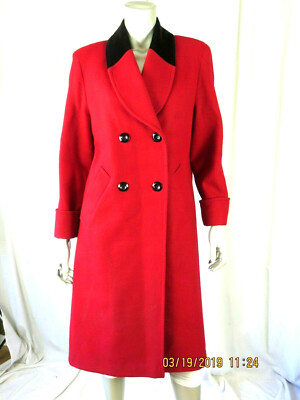 ジャケット・アウター Charles-Louis (pearl) JP 1893 SZ 6 DEMI Petite NWOT 100% Wool Red & Black Collar