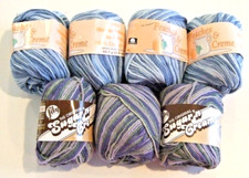 Lot of 7 Skeins Blue Yarn by Peaches N' Cream  Sugar N' Cream - NEW  174 