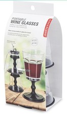 Kikkerland Stacking Plastic 10 oz Wine Glass-...