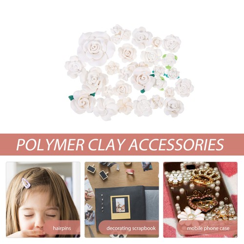 28 Pcs Soft Ceramic Flowers Ornaments Embellishments for Crafts Floral - Zdjęcie 3 z 12