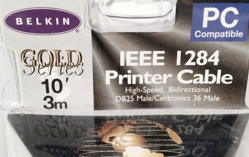 Belkin Druckerkabel Gold Series 1284 IEEE A-B PC kompatibel 10 Fuß versiegelt - Bild 2 von 4