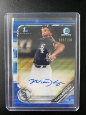 2019 Bowman Chrome Draft Autographs Blue Wave Refractor #CDAMTH Matthew Thompson