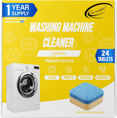 Washing Machine Cleaner Tablets 24 Count, Lemon Scent, Deep Cleaning, Dirt Remov
