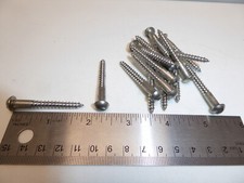 #12 x 1-3/4" Round Head Slotted Wood Screw SS 18-8 VINTAGE MADE in USA! Qty 15