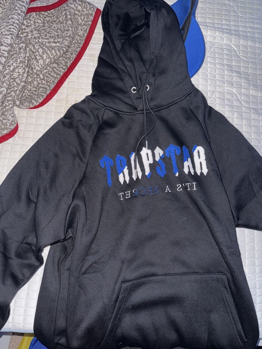 Men's TRAPSTAR Hoodie “It's a Secret” Ice & Blue & White L | eBay