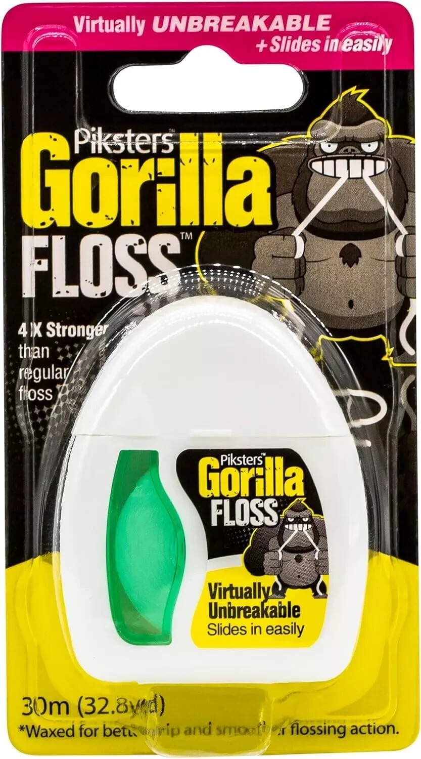 Piksters Gorilla Dental Floss 30m Extra Strong Shred Resistant Oral Care Floss